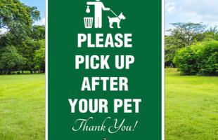 Pet waste sign